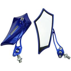 ESUPPORT Blue Universal Motorcycle Motorbike Bike 8mm 10mm Rear View Side Mirror Scooter ATV