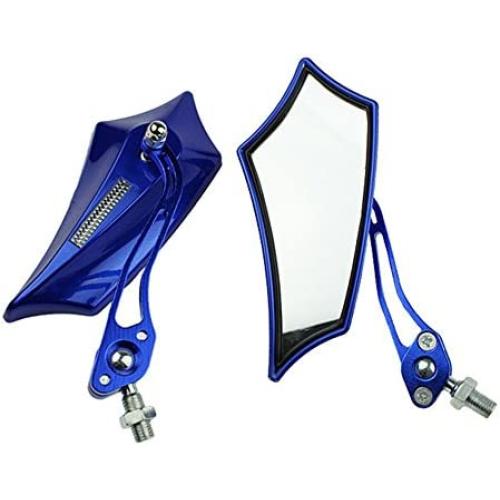 ESUPPORT Blue Universal Motorcycle Motorbike Bike 8mm 10mm Rear View Side Mirror Scooter ATV