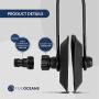 Five Oceans Universal Outboard Motor Flusher, Marine Grade Rubber Muffs, PVC Coated High Tensile Steel Bracket, Rectangular, Round and Dual Flow Rectangular
