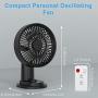 Small Desk Fan, Portable Rechargeable Clip on Fan with Remote Control, Oscillating USB Battery Operated Stroller Fan 6 Inch 4000mAh Cooling Personal Fan 19 Speeds Strong Airflow Ideal for Bedroom Outdoor Camping Travel Home Office (Black)