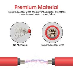 PAEKQ 10 Gauge Tray Cables Solar 10AWG(6mm²) Power Inverter Battery Cables PV Tinned Copper Electrical Wire with O-Type Terminal for Solar Panel Marine Boat RV Automotive Harness Wiring(10FT)