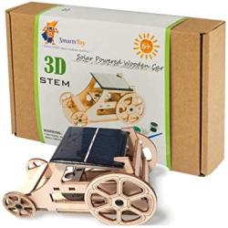 Wooden Solar Car STEM Projects for Kids - Science Kits for Boys Girls - Model Building Toys Kits to Build - DIY Building Tinker Toys- for Boys & Girls - Robotics STEM Kit