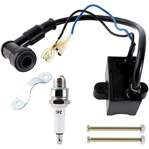 YOFMOO CDI Ignition Coil Spark Plug fits 49cc 50cc 60cc 66cc 70cc 80cc 2-stroke Engine Motorized Bicycle Bike