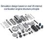 Simulation Dynamic V8 Engine Model, DIY Internal Combustion Engine Model- KIT Version