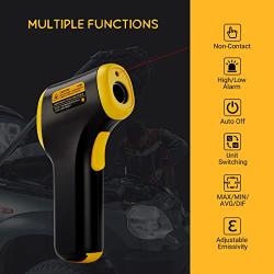 INKBIRDPLUS Infrared Thermometer Cooking Temperature Gun, Digital Laser Thermometer Gun with Temp Alarm, -26~1112℉, Adjustable Emissivity for Pizza Oven, Freezer, Grill & Engine, Reptiles