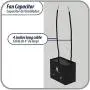 Appli Parts Fan Capacitor 10 mfd (microfarads) uf 250 VAC with 2 Wire Terminal Connections compatible with any brand with same capacitance 1-7/8in Width 1in depth 1-1/2in Height CAP-10-250-2C