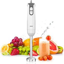 XMIX Immersion Hand Blender with 304 Stainless Steel, Handheld Single Stick Blender with Turbo Mode for Blend Baby Food, Purees Soups, Smoothies, and Dips