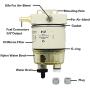 Kit de Séparateur d'Eau pour Moteur Maritim R12T 120AT NPT ZG1/4-19, Filtre 10 Micron Adapté aux Moteurs Hors Bord de 3/8 Pouce NPT, Adapté à Tous Équipements Diesel Kit de Séparateur d'Eau pour Moteur Maritim R12T 120AT NPT ZG1/4-19, Filtre 10 Micron Adapté aux Moteurs Hors Bord de 3/8 Pouce NPT, Adapté à Tous Équipements Diesel