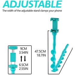 TORMEN Cute Caterpillar Lazy Bracket Mobile Phone Suction Cup Holder Worm Flexible Mobile Phone Apply to Car Bike Motorcycle Kitchen Wall Glass (Blue)