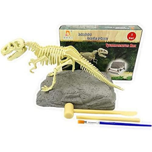 JCT Dinosaur Dig Toy Dinosaur Excavation Kit for Kids, Bones Fossil of T Rex 3D Skeleton Dinosaur Excavation Kit Tyrannosaurus Kid’s Science Education DIY Toys Gift (T Rex)