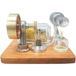Teerwere Stirling Engine Motor DIY Metal Single Cylinder Stirling Engine Model Power Generator Micro External Combustion Engine Stem Model (Color : Silver, Size : One Size)