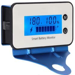 IPX7 Waterproof Battery Monitor 12v24v36v48v60v72v,SUPNOVA Motorcycle Golf Cart Boat Battery Tester with Buzzer Alarm and Temperature (Blue with Bracket)