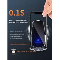 KERNKLENPP Car Wireless Charger Phone Holder,Intelligent Sensing,Fully Automatic 15w Fast Charging,Car Mount Air Vent Mount for iPhone13/ 12/11/X /8/8series,Samsung S Series/Note Series, silver