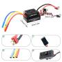 Hobby Fans Upgrade Waterproof 3650 4300KV Brushless Motor 3.175mm Shaft with 60A ESC Combo Set for 1/10 RC Car Truck