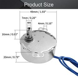 Fielect Synchronous Motor Turntable Motor CW Direction 4W Frequency 8-10RPM TYC-50 Horizontal Hole Tapping Shaft AC 110V