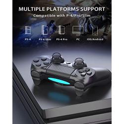 YCZHDV Wireless Controller Compatible with P-S4, Remote Game Controllers for P-S4/Slim/Pro/PC with Dual Vibration/Speaker/Gyro, Controller Gamepad Replacements - Black