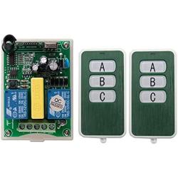 Calvas NEW AC220V 2CH 10A Radio Controller Motor Positive &negative RF Wireless Remote Control Switch 2 Transmitter +1 Receiver