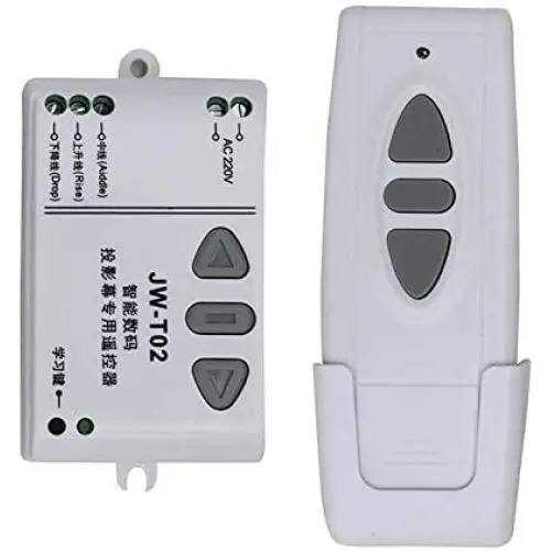 Calvas JW-T02 AC 220V Motor Wireless Remote Control Switch UP Down Stop Tubular Motor Controller Motor Forward Reverse TX RX Latched - (Color: 315MHZ)