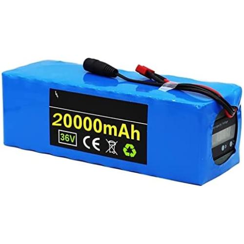 Wnicek 36V 20000mAh Lithium-ion Battery Pack 10S 5P 20AH E-Bike Lithium Battery Fit for 500W 350W 250W 200W Motor with BMS and Charger for Ebike Tricycles Electric Tools Scooters