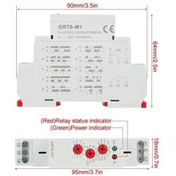 GRT8-M1 Delay Time Relay Multifunctional Time Relay with 10 Functions DIN Rail Mount AC/DC 12V~240V