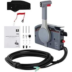 OVERSEE Outboard Remote Control Box Side Mount Outboard Motor Fits for 703 Yamaha Outboards Push Throttle 10 Pin Cable 16 Feet Harness 703-48205-16-00