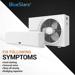 40 + 5 MFD uf 370 or 440 Volt VAC Round Dual Run Capacitor by BlueStars - Compatible for Air Conditioner or Heat Pump Condenser
