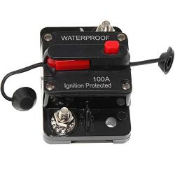 RED WOLF Waterproof 100 Amp Circuit Breaker 12V-48V for Boat Trolling Motor Marine ATV Car Stereo Audio Electronic Battery System Inline Fuse with Manual Reset Switch