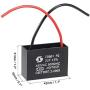 uxcell Ceiling Fan Capacitor CBB61 3uF 450V AC 2 Wires Metallized Polypropylene Film Capacitor 43x31x18mm for Electric Fan Pump Motor Generator 2Pcs