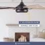Prominence Home 51649-01 Lorelai Smart Ceiling Fan with Light and Remote, 52, Bronze