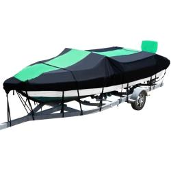 Tokept Trailer Boat Cover, Heavy Duty Splice Upgraded 600D Marine Grade Polyester Waterproof Boat Cover with Motor Cover for V-Hull, Speedboat Cover, Trimaran (20-22L *100