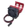 ShareGoo Aluminum 380 390 Motor Heatsink with Cooling Fan Electric Engine Heat Sink Compatible with HSP HPI Wltoys Himoto Redcat 1/16 1/18 RC Car (Red)