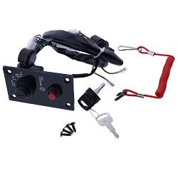 Holdia 37100-96J24 Marine Outboard Single Engine Ignition Key Switch Panel Compatible with Suzuki Outboard Boat Motor Engine