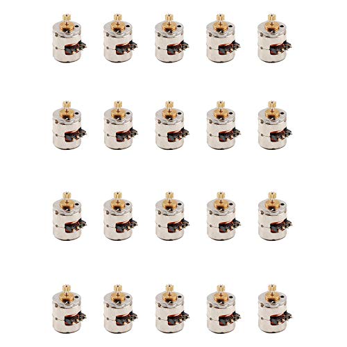BAENRCY 20 pcs 3-5v Dc 2 Phase 4 Wire Dia 8mm Dc Stepper Motor Micro Stepping Motor for Digital Products Camera Size 8x9.5mm