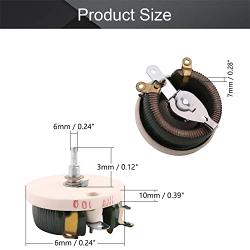 Fielect 100W 10R Ohm Ceramic Wire Wound Potentiometer Linear Rotary Resistor Rheostat with Knob for Industiral Machinery RPM Adjustment