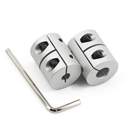 Zeberoxyz 2PCS Shaft Coupling 5mm to 8mm Aluminum Alloy Joint 25mm Length 20mm Diameter Stepper Motor Connector Rigid Coupler for 3D Printer CNC Machine DIY Model (5x8mm）