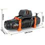 ZESUPER 12V 13500 lb Load Capacity Electric Winch Synthetic Rope Hook Winch Kit Waterproof IP66 Electric Winch with Hawse Fairlead and 2 in 1 Wired Handle and Wireless Remote