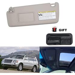 Driver Left Side Sun Visor Compatible Toyota Highlander 2004-2007 Replacement Number 74320-48260-A0 Beige