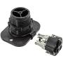 MotorGuide 8M0092066 Trolling Motor Receptacle — for 10-Gauge and 8-Gauge Wire, with Composite Mounting Plate, Black