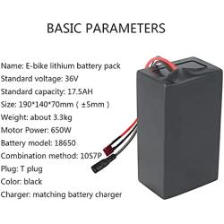Wnicek 36V E-Bike Battery Pack 10Ah 12.5Ah 15Ah 17.5Ah 20Ah 22.5Ah 25Ah Electric Bike Lithium-ion Battery for 350W-900W Electric Bicycle Motor with BMS+ Charger