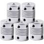 Saiper Flexible Couplings 5mm to 6mm (5pcs) Aluminum Alloy Joint Connector Compatible with NEMA 17 Stepper Motors, RepRap 3D Printer or CNC Machine, 3D Printer Accessories