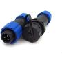 SD13 3pin Waterproof Connector, 5A 380V High Voltage Electronic IP68 LED Power 3pin Circular Connector Plug(Male)-Socket(Female)(3PIN, Direct Plug)