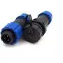 SD13 3pin Waterproof Connector, 5A 380V High Voltage Electronic IP68 LED Power 3pin Circular Connector Plug(Male)-Socket(Female)(3PIN, Direct Plug)