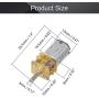 Fielect Mini Gear Motor DC 12V 2000RPM Micro Gear Motor, Speed Reduction Motor GA12-N20 for RC Car, Robot Model, DIY Engine Toys