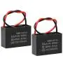 BEEYUIHF CBB61 Fan Capacitor 6.0UF 450V AC 50/60Hz 2 Wire for Fan/Ceiling Fan Motor Start Run Capacitance(Pack of 2Pcs)