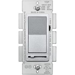 BESTTEN Silver Color Dimmer Wall Light Switch, Single Pole or 3-Way, Compatible with Dimmable LED, CFL, Incandescent and Halogen Bulb, 120VAC, Signature Collection Series, UL/cUL Listed