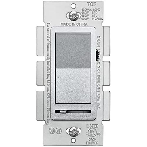 Interrupteur Mural d'Éclairage Argent BESTTEN, À Branche Simple ou 3-Manettes, Compatible avec les Ampoules LED, CFL, Incandescence et Halogène, 120VAC, Série Signature Collection, UL/cUL Approuvé Interrupteur Mural d'Éclairage Argent BESTTEN, À Branche Simple ou 3-Manettes, Compatible avec les Ampoules LED, CFL, Incandescence et Halogène, 120VAC, Série Signature Collection, UL/cUL Approuvé