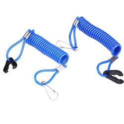 Engine Stop Switch Lanyard,2 pcs Outboard Engine Ignition Emergency Kill Stop Switch Safety Tether Lanyard for Outboard Engine Motor Kill Switch 12V Kill Switch Blau