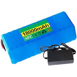Wnicek 48V 18000mAh Electric Bicycle Battery for 200W-1000W Motor 18Ah 13S 4P Lithium-Ion Battery Pack Fit for E-Bike Scooter Electric Wheelchairs Mopeds with BMS and Charger