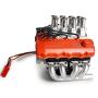 RC-Hub V8 Engine Fans Radiator Motor with Heatsink Cover for 1/10 TRX4 RC Crawler Scale (Orange)