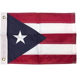 4LessCo 12x18 Puerto Rico Flag Embroidered Nylon with Grommets Motorcycle Boat Flag